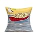 ULOVE LOVE YOURSELF Beach Pillow Covers 4 Pack Coastal Nautical Throw Pillowcases Lighthouse Sailboat Deck Chair Sea Theme Summer Holiday Decorative Cushion Cover 18 x 18 inch