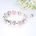 Presentski Lucky Charm Bracelet, Love and Clover Silver Plated Lucky Dog Charm Bracelet For Daughter Gift (7 inch)