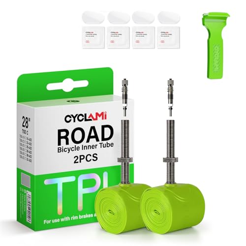 TPU Inner Tube Road Bike 38 g Ultralight Compatible with 700 x 18/23/25/28/30/32C Bicycle Inner Tube Metal Removable Presta Valve 45/60/80 mm