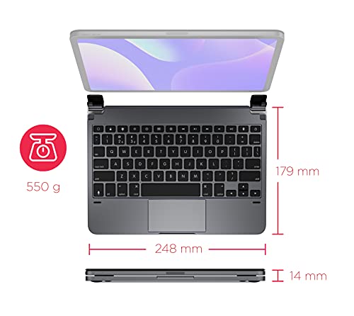 Brydge 11.0 Pro+ Wireless Keyboard with Trackpad | Compatible with iPad Pro 11-inch (1st, 2nd & 3rd Gen) | Native Multi-Touch Trackpad | Backlit Keys | (Space Gray)
