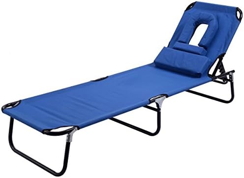 Bed Lounge Chair Foldable Patio Chaise Outdoor Sun Pool Furniture Beach Camping Recliner Pool Yard
