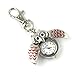 Youyoupifa Cute Owl Style Stainless Steel Case Quartz Keychain Watch (Red)