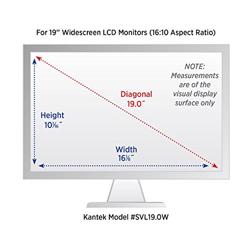 Kantek Secure-View Blackout Privacy Filter for 19-Inch Widescreen Notebooks (Measured Diagonally - 16:10 Aspect Ratio), Anti-Glare, Anti-Blue Light (SVL19.0W)