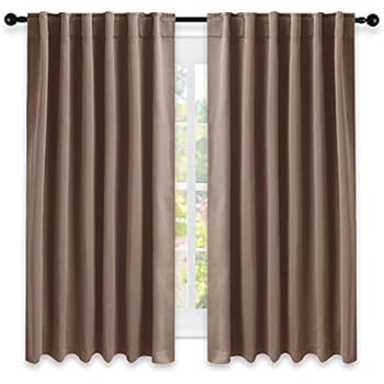 NICETOWN Blackout Curtains and Drapes for Kitchen - (Cappuccino Color) 52 inches Wide by 63 inches Long, 2 Panels Set, Thermal Insulated Blackout Window Drapes