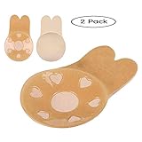 Adhesive Lift Bra Pads 2 Pairs, Invisible Backless Nipplecovers, Push Up Bra Beige
