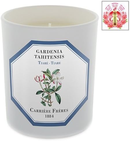 Gardenia Tiare Thaitensis Candle by Carriere Freres & Love Spell Card Gift Set