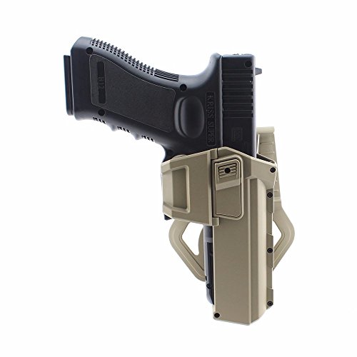 PG Tactical Movable Pistol Holsters for G17 G18 with Flashlight or Laser Mounted Glock Series Right Hand Waist Gun Holster (Dark Earth)