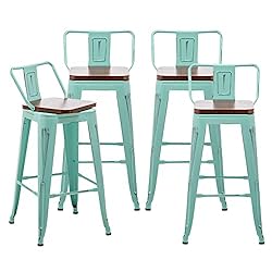Alunaune 24" Swivel Metal Bar Stools Set of 4