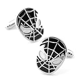 Spider-man Black and Silver Novelty Cufflinks for Men Unisex-1pair