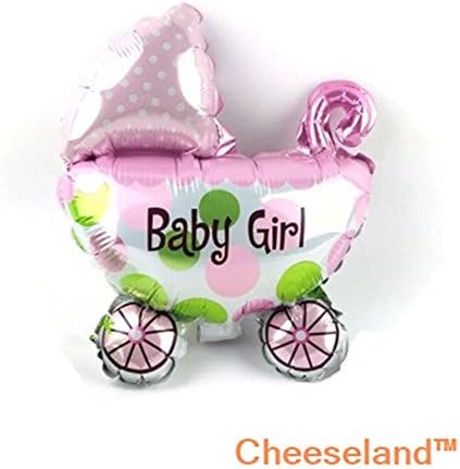 Cheeseland™-16‘’pink baby pram mylar balloon, for baby shower,birthday parties,etc.
