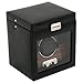 WOLF 453456 Ebony Macassar Single Watch Rotator with Cover and Storage Compartment