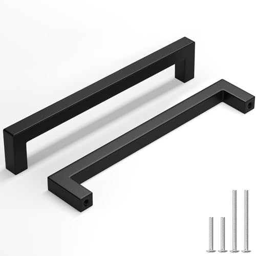 homdiy 7-9/16 inch Matte Black Cabinet Handles