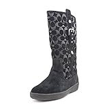 Coach Women's Tullip Signature Embossed Suede Boot A7745 (Black/Black)