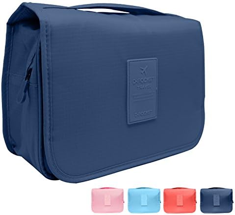 Hanging Toiletry Bag, Travel Organizer for Men and Women (Navy Blue)