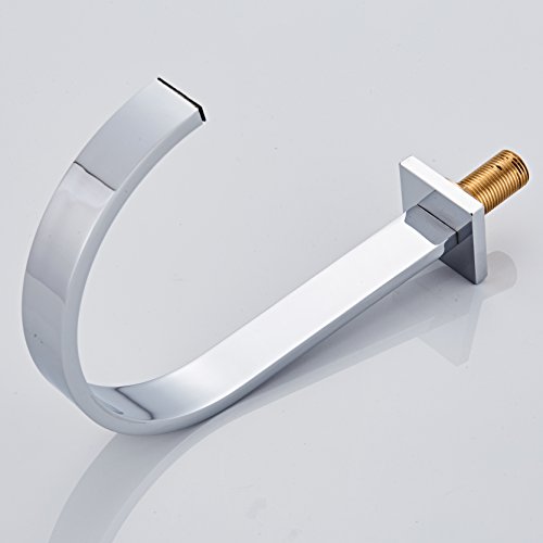 HHOOMMEE Two Handles Bath Mixer Taps Widespread Waterfall Bathroom Sink Faucet or Bath Tub Faucet, Chrome Finished, Unique Designer Vanity Cooper Plumbing Fixtures (Normal)