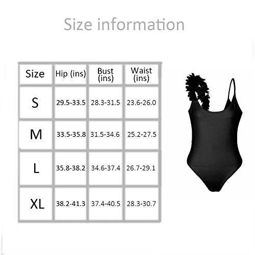 Mo&Ka Women's One Piece Flower Beach Swimwear Sexy Less Back Bathing Suit with High Cut for Womne (X-Large, White)