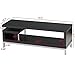 Yaheetech Black Wood TV Stand Console Table Home Entertainment Center Media Cabinets with Steel Leg for Flat Screens