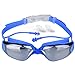 iLooper Swim Goggles, Swimming Goggles Professional Anti Fog UV Protection with Protective Case, Ear Plugs, Anti-Shatter No Leaking Swim Goggles for Adult Men Women Youth Kids Child, Blue