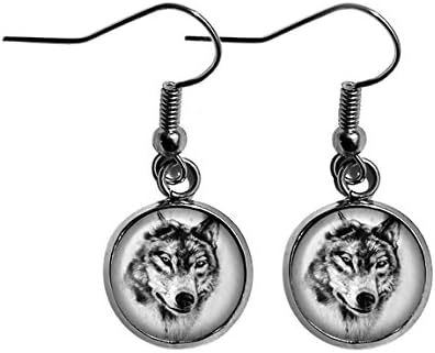 Wolf Head Surgical Steel Earrings