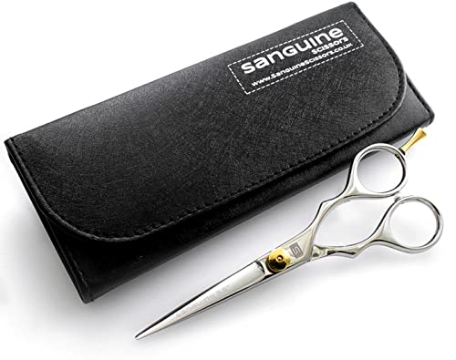 Sanguine Hair Scissors, Hairdressing Scissors, with Presentation Case, Professional or Personal use (Chrome)