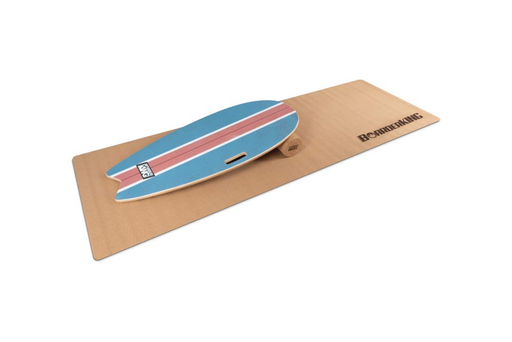 BoarderKING Balance Board CLASSIC - Planche D'équilibre En Bois D'érable | Tapis Liège Inclus | Fitness & Surf Training