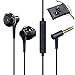 Headphones Earphones Earbuds with Microphone and Volume Control, AKUMEE A10 Wired Half In-ear Headpsets with Carry Bag and Cable Clip for iPhone iPad iPod and Android Phones (Black)