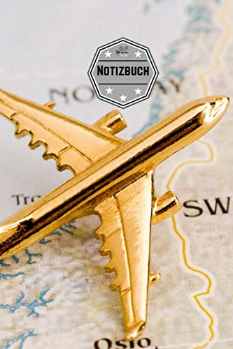 Notizbuch: Kariert, 120 Seiten ca. A5, Bullet Journal, Tagebuch, Flugzeug, im Softcover (German Edit by PM Design, AeroNotiz