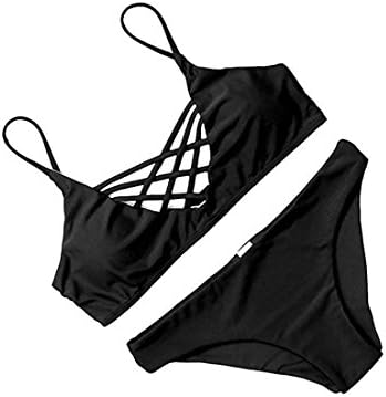 Justin Tope Soft Women's sexy Push up Padded push up Bikini Swimming Bathing Wear black