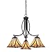 Quoizel TFAS5003VA Asheville Multicolor Stained Glass/Tiffany Downlight Chandelier, 3-Light 300 Total Watts, 22