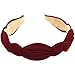 Twist Flower Headband - Colorful Jean Chiffon Broad Hairband for Women,Lady,Kids-Girls Hair Band(Red)