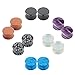 TOPBRIGHT 6 Pairs Set Mixed Stone Saddle Ear Plugs Stretcher Expander Tunnels Ear Gauges Piercing Jewelry