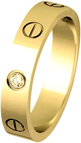 JoGray Titanium Steel Cubic Zirconia Couple Engagement Wedding Rings