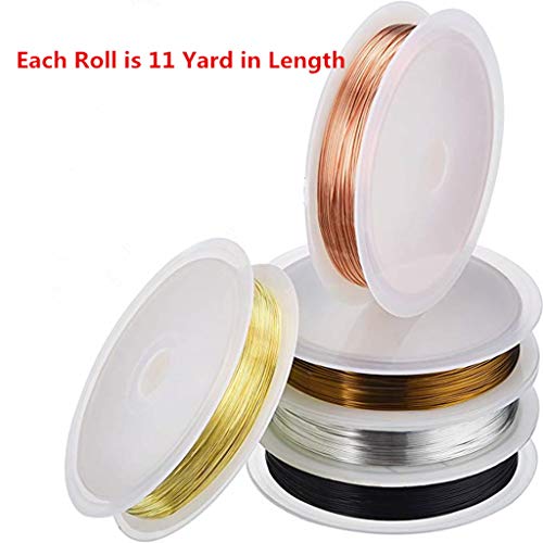 Kasmena 5 Rolls Jewelry Beading Wire,for Jewelry Making Supplies and Jewelry Repair,5 Assorted Colors