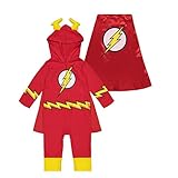 Warner Bros. Justice League Flash Toddler Boys Hooded Costume Coverall & Cape (3T)