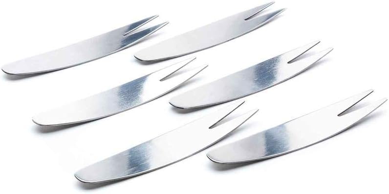 Jean-Patrique Stainless Steel Cocktail and Appetiser Forks 6 Peice Set, Silver