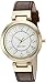 Nine West Women's NW/1908WTBN Easy to Read Gold-Tone and Brown Strap Watch