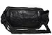 Leatherboss Genuine Leather Jumbo Fanny Pack pouch with side valcro Pockets for men women, Black