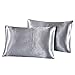DOMIKING Silk Satin Pillowcase - 2 Pack Pillow Cases Queen Size/King Size for Hair and Skin Ultra Soft and Comfortable (Grey Satin, Queen)