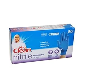 Amazon.com: Mr. Clean Nitrile Disposable Gloves, Blue 80