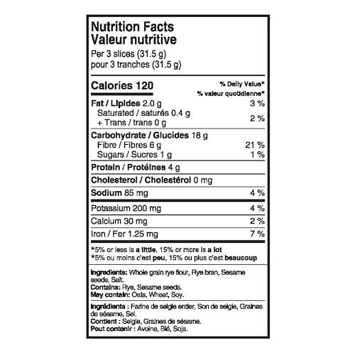 RYVITA SESAME RYE CRISPBREAD, 125 GR