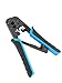 Crimping Tool for 4P/6P/8P, RJ-11/RJ-12/RJ-45 Network and Telephone Cables - Modular Telecom Crimping Tool Network Cable Pliers Ratchet Crimping Pliers (Crimper)