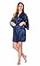 Satin Kimono Rhinestone Mother of The Bride Robe (XX-Large, Navy Blue)