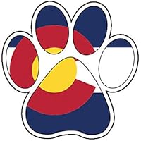 Colorado State Shaped Paw Print Sticker - 5 Inch Die Cut Decal For Car Truck Window | Dog Cat Pet Lover