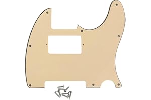 ROZILO 8 Hole Tele Pickguard Guitar Humbucker Pick Guard Fit USA/Mexican Fender Standard Telecaster Aged White