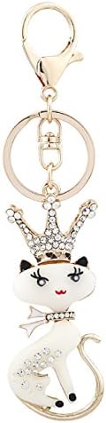 Crown Fox Plated Crysta Keychain Keyring Charm Pendant Handbag Decoration Gift
