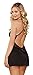 Dreamgirl Women's Sexy Soft Jersey Sleepwear Chemise with Delicate Lace Insets
