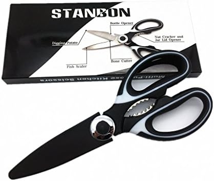 Stanbon Multifunction Kitchen Scissors,Heavy Duty Kitchen Shears with Ultra Sharp Blade,Cutting Chicken,Meat,Fish,Vegetable And BBQ's