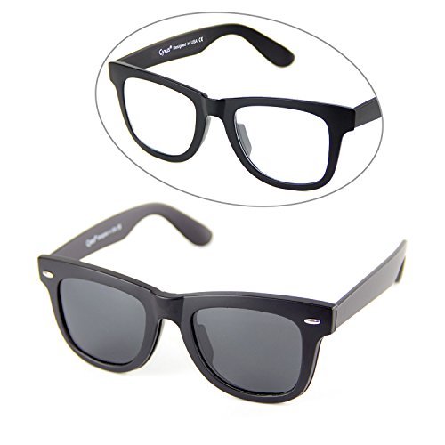 Cyxus-2-in-1-SET-Blue-Light-Blocking-Glasses-with-Clip-On-Polarized-Sunglasses-Retro-Lightweight-Frame-MenWomen