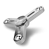 Tri-Spinner Fidget Toy New 2017 All Metal Design Super Fast Long Spins Ceramic Center Quality Spinners Focus Toy for Kids & Adults, gray Plus