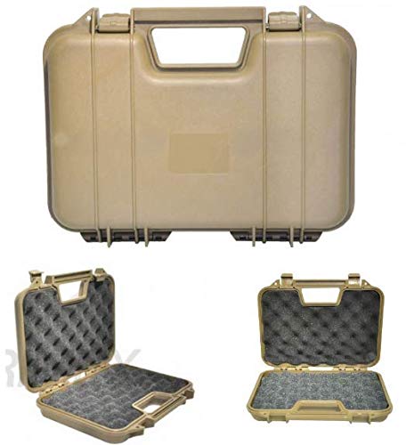 Neez Case for Rifle Pistol Tactical Guard Protection Outdoor Carrying Compact Hard Case Padded Storage (Tan Case 31cm)